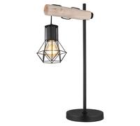 Lampada da tavolo a LED Lampada da soggiorno Lampada da lettura Lampada laterale a griglia Lampada da tavolo Lampada in legno, metallo, 7W 806Lm bianco caldo, LxLxH 33x18x55 cm