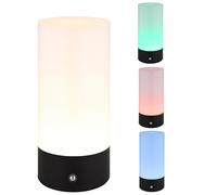 Lampada da tavolo a LED lampada da tavolo per esterni lampada da giardino per interni batteria ricaricabile touch dimmer USB nero cambio colore RGB, metallo, 1,8W 100lm bianco caldo, DxH 8,8x19 cm