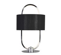 Lampada da tavolo a LED Madrid - Cromo e Opale, Paralume Nero