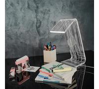 Lampada da Tavolo a Led Media DECORO ON LINE 13,5x24x34h cm 0,25 w - 24 Volt C-LED in Plexi con decoro inciso al laser trasparente