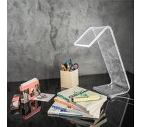 Lampada da Tavolo a Led Media DECORO ON LINE 13,5x24x34h cm 0,25 w - 24 Volt C-LED in Plexi con decoro inciso al laser trasparente