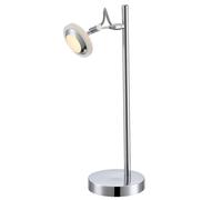 Lampada da tavolo a LED per camera degli ospiti, faretto in alluminio cromato, luce commutabile