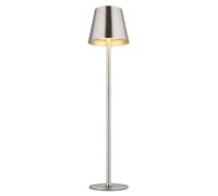 Lampada da tavolo a LED per esterni regolabile in altezza lampada da tavolo touch dimmer luce di lettura batteria balcone, metallo nichel, IP44, 3W 130Lm bianco caldo, DxH 11,2x47 cm