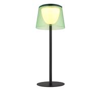 Lampada da tavolo a LED per esterni ricaricabile lampada da tavolo per interni esterni nera lampada da giardino touch dimmer USB, verde, metallo, 1,8W 150lm bianco caldo, DxH 13x34 cm