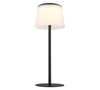 Lampada da tavolo a LED per esterni ricaricabile lampada da tavolo per interni esterni nera satinata lampada da giardino touch dimmer USB, metallo, 1,8W 150lm bianco caldo, DxH 13x34 cm