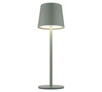 Lampada da tavolo a LED ricaricabile CCT touch da esterno verde chiaro opale luce da giardino touch dimmer USB, metallo, 2W 50lm bianco caldo-freddo, DxH 8,5x28 cm