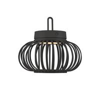 Lampada da tavolo a LED ricaricabile luce a sospensione touch dimmer griglia bambù giardino esterno interno luce decorativa, USB, 1,5W 130Lm bianco caldo, DxH 25x22 cm