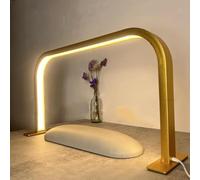 Lampada Da Tavolo A Mezzaluna 3000-6000k Per Unghie,Lampada Da Tavolo Led A Mezzaluna Quadrata Per Estetiste, Estetista, Estetista, Lampada Per Ciglia-Regolazione Luminosità E Oscuramento,Gold