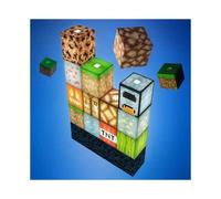 Lampada da tavolo a mosaico quadrato My World Pixel Minecraft, luce notturna a blocchi