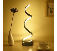 Lampada da tavolo a spirale a LED Lampada da comodino moderna da scrivania curva Luce notturna bianca calda dimmerabile per soggiorno e camera da letto