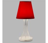 Lampada da tavolo Abat Jour a MINI SKY LED Batteria senza filo Piccola Sky Led diametro 12xh33 cm Autonomia 8 ore cappellino in cotone Rosso rosso