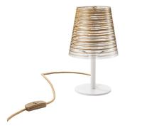 Lampada da tavolo Abatjour con Paralume in policarbonato PIXI diametro 16x16x h28 cm con paralume in policarbonato stampato Oro Oro