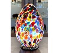 Lampada da Tavolo appoggio moderna in vetro di Murano murrine design uovo nuova