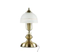 Lampada da tavolo Art Nouveau in vetro alabastro bianco bronzo E14 con interruttore a cavo lampada da tavolo da notte lampada da tavolo camera da letto