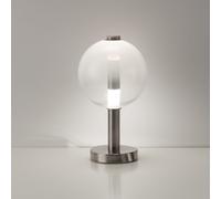 Lampada da tavolo AURORA, nichel satinato con vetro bianco 10W 850LM 3000K, h 33cm