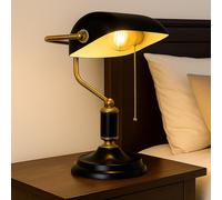 Lampada da Tavolo Banchieri Scrivania Antracite Retrò Lettura Oro [EEK: Inaditato]