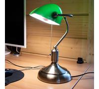 Lampada da Tavolo Banchieri Scrivania Orientabile Retrò Verde Interruttore [EEK: Non valutato]