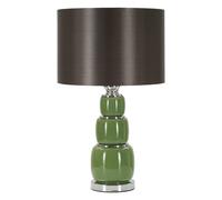 Lampada da Tavolo base in vetro verde e paralume in velluto dorato 32,5x32,5x h55,5 cm Lampada E-27 Attacco con filo FILO colore viola verde