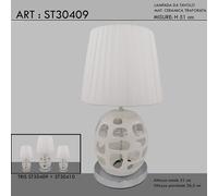 Lampada da tavolo bianca ceramica moderno classico lume H51 abatjour ST30409