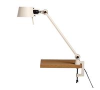 Lampada da Tavolo Bolt con Braccio Singolo e Clip, Colore Bianco Fulmine
