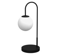 Lampada Da Tavolo Camera Da Letto In Vetro E Metallo 52 Cm Nera E Bianca A Sfera