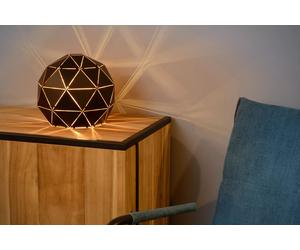 Lampada Da Tavolo Camera Da Letto Nera E27 H:22 Cm Sfera Ombrello Da Notte