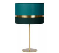 Lampada Da Tavolo Camera Da Letto Tessuto Metallo Verde Oro 50 Cm E14 Notte Luce
