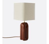 Lampada da tavolo ceramica e lino, Malo Marrone TU