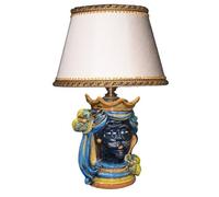 Lampada da Tavolo Ceramica Lampade Testa di Moro Abat Jour Lume da Comodino Comò [EEK: A]