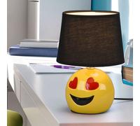 Reality, Lampada tavolo, Lovely 1xE14, max.10,0 W Tessuto, Nero, Finitura: Ceramica, Nero Ø:18,0cm, A:26,0cm Interruttore su cavo,IP20,Senza illuminante