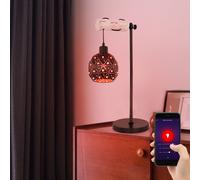 Lampada da Tavolo Comodino Oro Nero Regolatore Smart LED H 55 CM