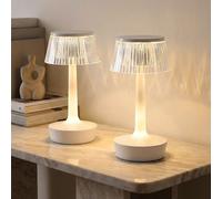 Lampada da tavolo LED touch dimmer lampada da soggiorno lampada da tavolo lampada da comodino, effetto cristallo, bianco caldo-bianco freddo, H 23 cm, set di 2