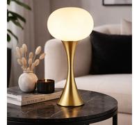 Lampada da Tavolo Comodino Vetro Lampada Letto Ottone H 36,9cm [EEK: Inaditato]