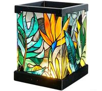Lampada da tavolo compatta a LED da 4,5 pollici per la scrivania della | Look vintage vetrato, caldo bagliore incantevole, cavo alimentato USB, costruzione in plastica, decorazione camera da letto