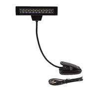 Lampada da tavolo con clip per leggio, luce da lettura, colore nero