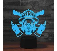 Lampada da tavolo con luce a LED colorata a forma di lotta antincendio 3D, versi