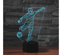 Lampada da tavolo con luce di visione a LED colorata a forma di calcio 3D, versi