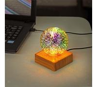 Lampada da tavolo con luce notturna a sfera di cristallo 3D a LED, alimentata
