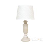 LAMPADA DA TAVOLO CON LUME IN LEGNO E PARALUME COLORE TORTORA ALTEZZA CM 40