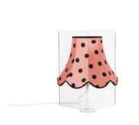 Lampada da tavolo Con paralume in cotone STELLA Ø 30xh50 cm con paralume fantasia rosa pois neri rosa