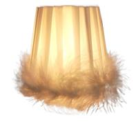 Lampada da tavolo con paralume in piuma, lampada da comodino, luce notturna, elegante paralume for cena e festa, decorazione for la casa(Color 01)