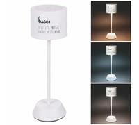 Lampada da tavolo con sensore touch, ricaricabile, 3 intensità di luminosità, bianco, Pensieriny
