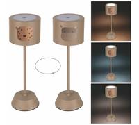 Lampada da tavolo con sensore touch, ricaricabile, 3 intensità di luminosità, leopardo/ippopotamo, Les Petites