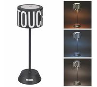 Lampada da tavolo con sensore touch, ricaricabile, 3 intensità di luminosità, nero, Bigismore