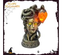 Lampada da tavolo con statuetta, arte gotica, lampada da tavolo per