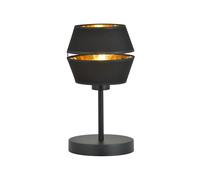 Lampada Da Tavolo Contemporanea 1 Luce Bellerofonte In Metallo Nero E Oro
