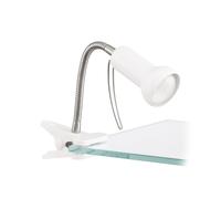 Lampada Da Tavolo Contemporanea Fabio Acciaio Bianco 1 Luce E14 40W