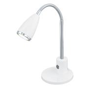 Lampada Da Tavolo Contemporanea Fox Acciaio Bianco 1 Luce Gu10 2,8W
