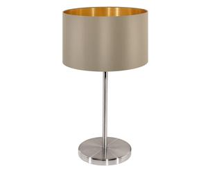 Lampada Da Tavolo Contemporanea Maserlo Acciaio Nichel Satinato 1 Luce E27 [EEK: A++]