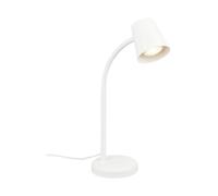 BRILONER - Lampada da comodino, lampada da scrivania orientabile, lampada da tavolo GU10 per ufficio con interruttore a cavo, lampada da lettura, 9W, 130x385mm (DxA), metallo, bianco